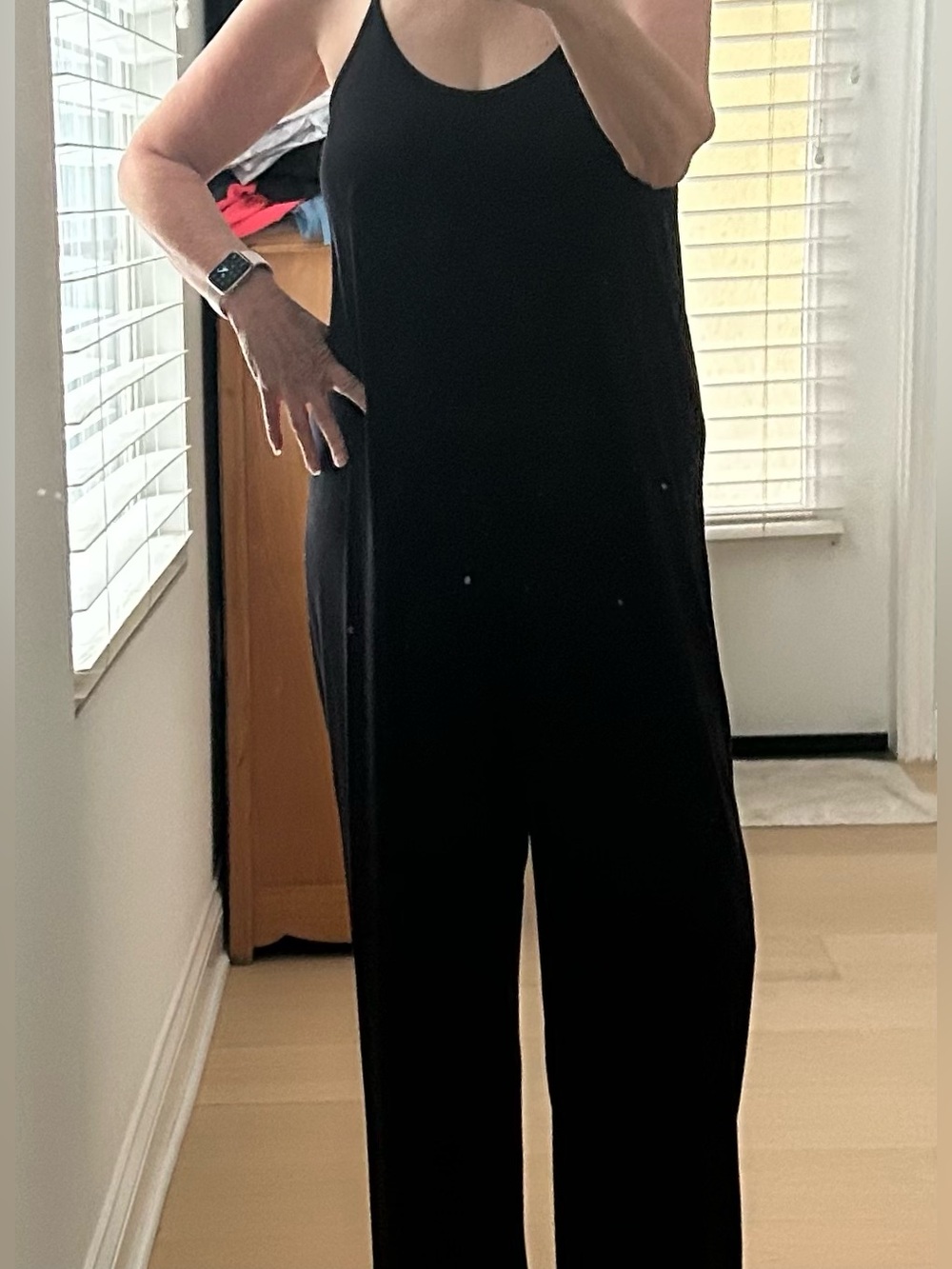 Old Navy Black Wide-Leg Knit Jumpsuit S